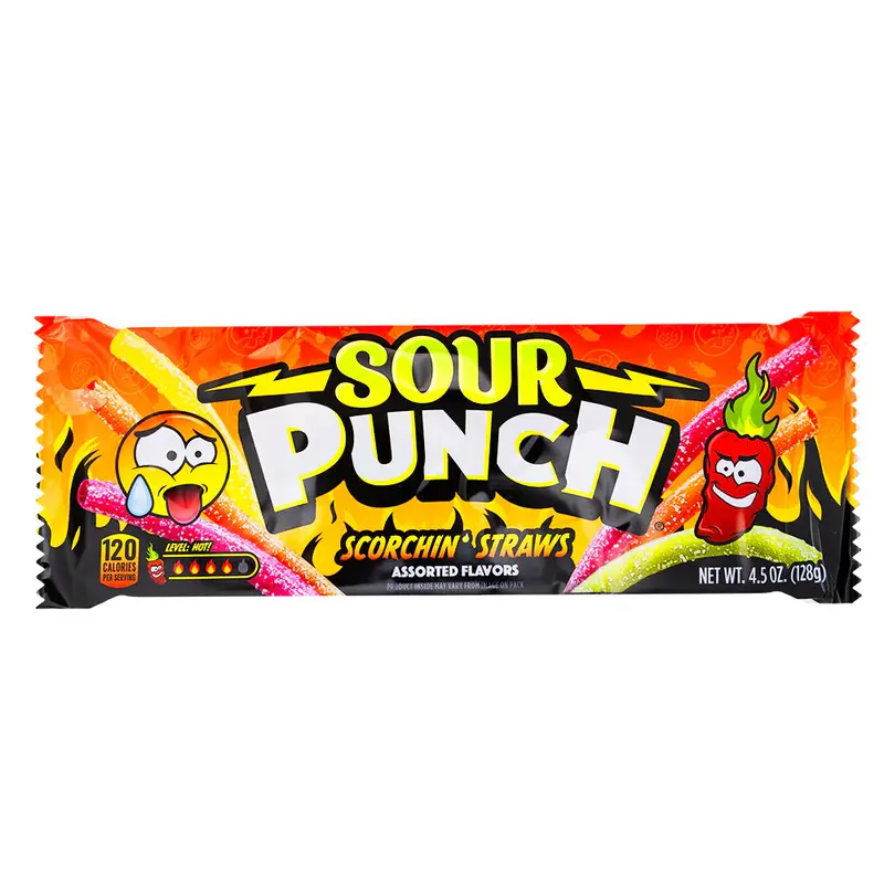 Sour Punch Scorchin' Straws
