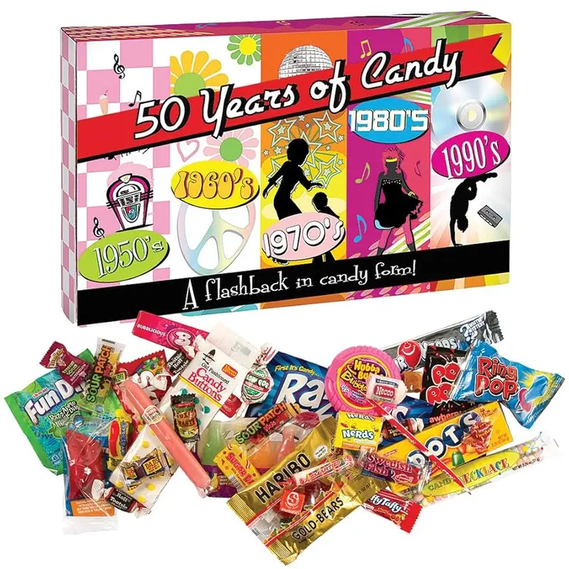 50 Years of Candy Decades Box Gift
