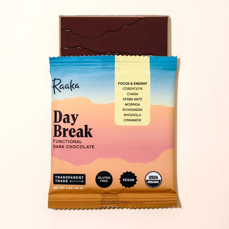 Raaka- Day Break Functional Dark Chocolate Bar
