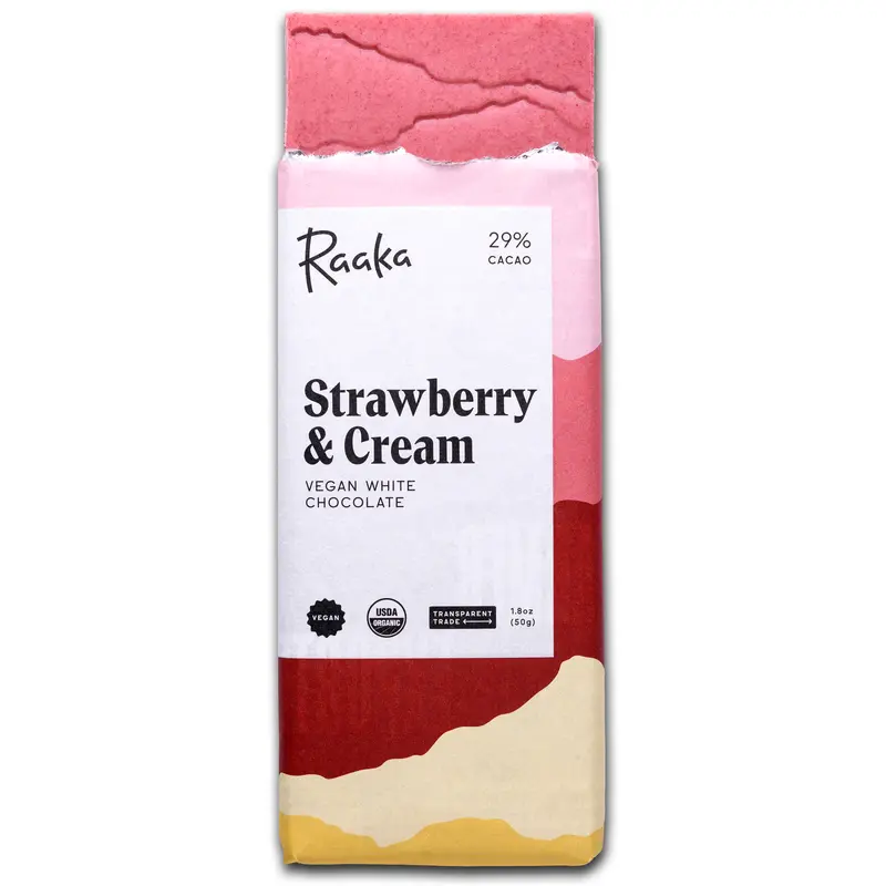 Raaka Strawberry & Cream White Chocolate Bar - Limited Batch