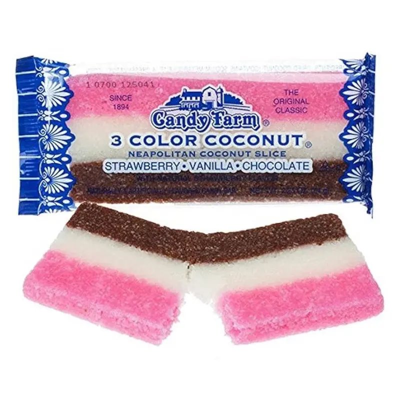 3 Color Coconut - Candy Farm Neapolitan Slice