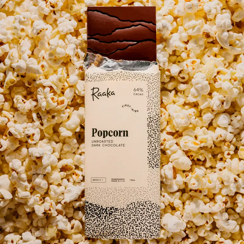 Raaka Chocolate Bar-Popcorn