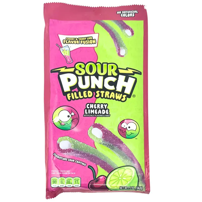 Sour Punch Filled Straws- Cherry Limeade
