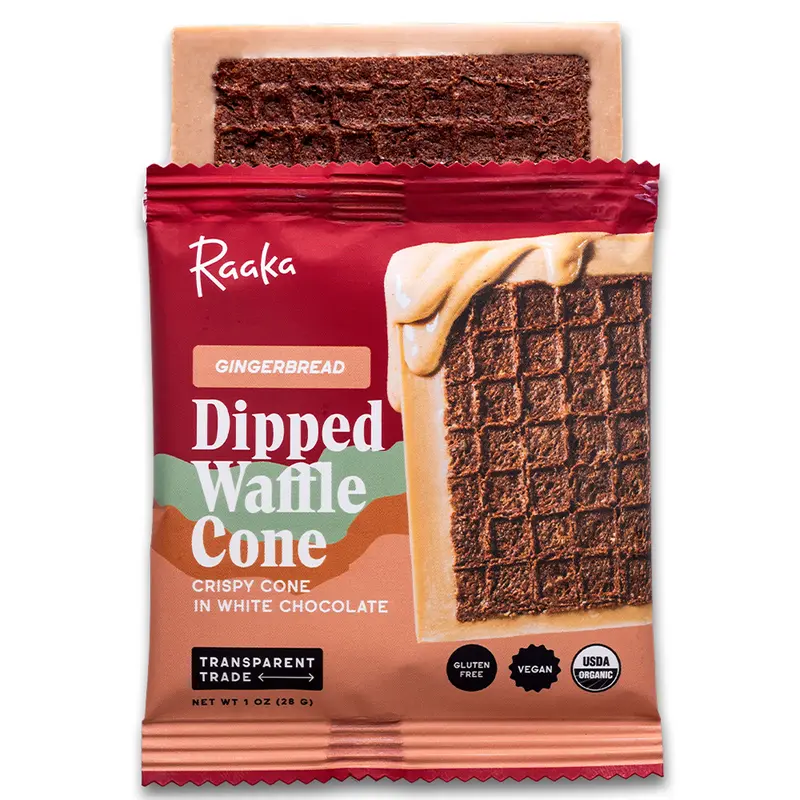 Raaka - Gingerbread Dipped Waffle Cone Bar
