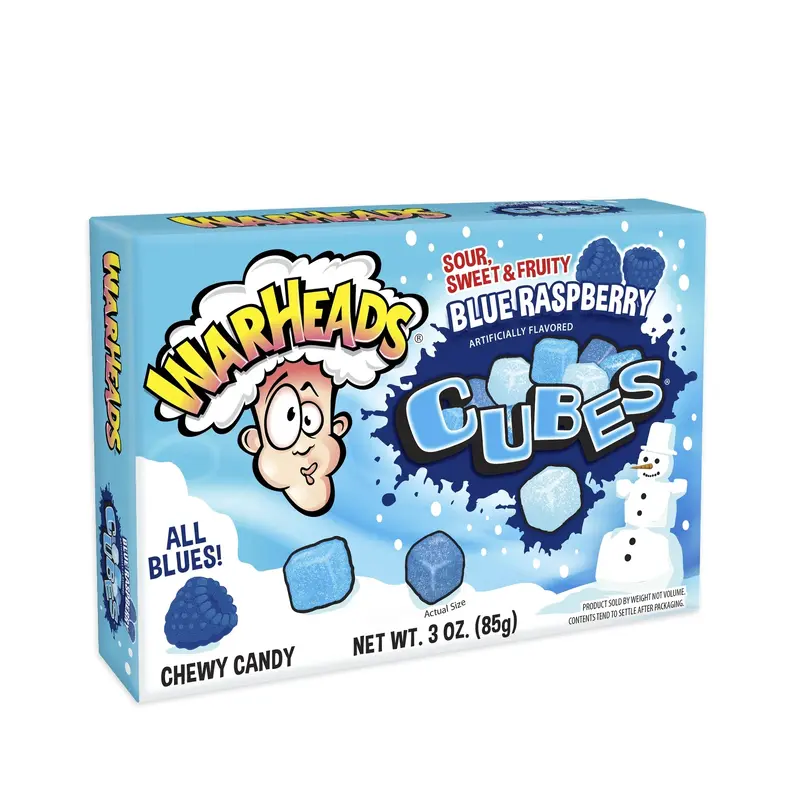 Warheads - Blue Raspberry Cubes Movie Box
