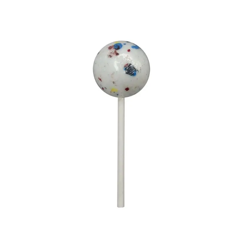 1 3/4" White Speckled Jawbreaker on Stick - Each