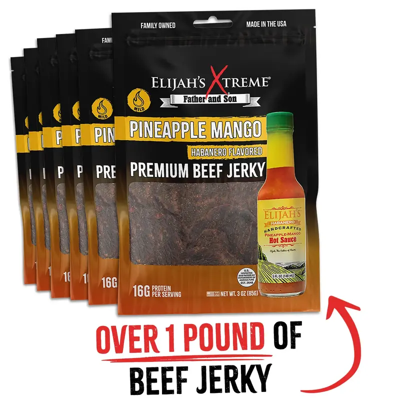 Pineapple-Mango Habanero Beef Jerky - 6 bags (1lb)