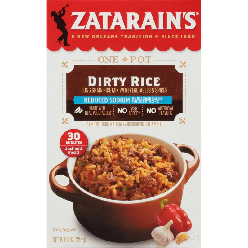 Zatarain's Reduced Sodium Dirty Rice Mix, 8 oz