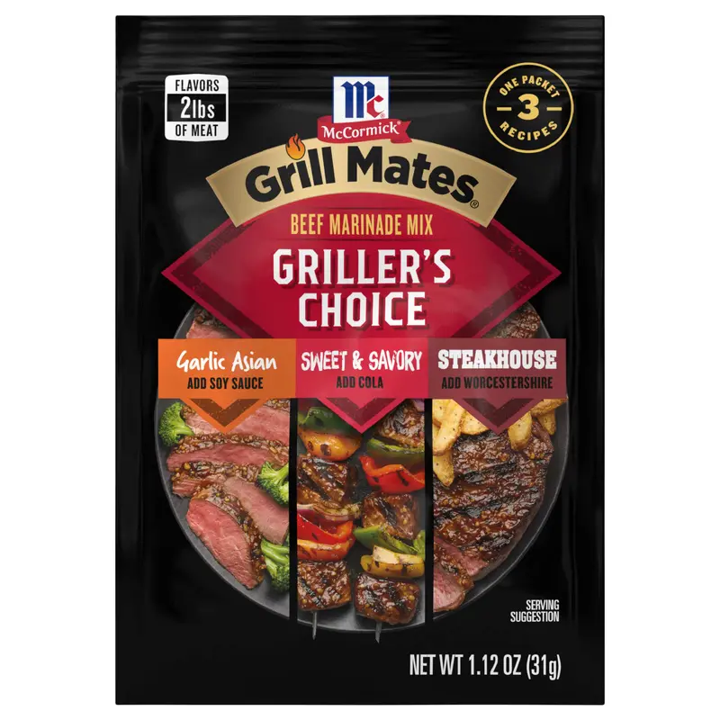 McCormick Grill Mates Griller's Choice Beef Marinade Mix, 1.12 oz (6-Pack)