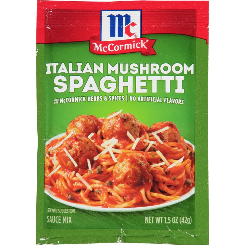 McCormick Italian Mushroom Spaghetti Sauce Seasoning Mix, 1.5 oz (6-Pack)