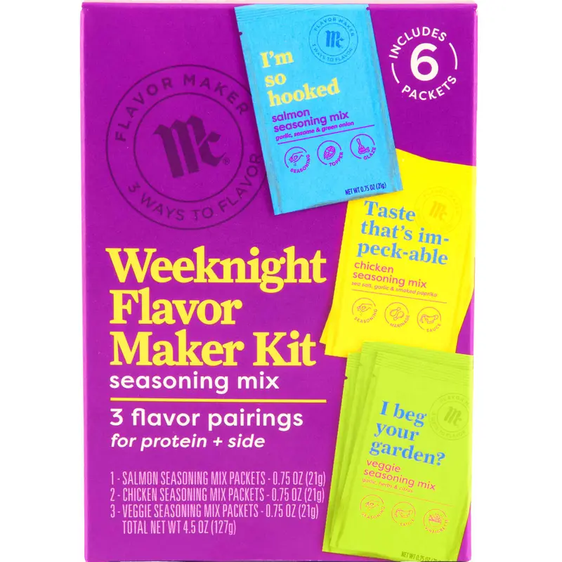 McCormick Weeknight Flavor Maker Kit Seasoning Mix, 4.5 oz