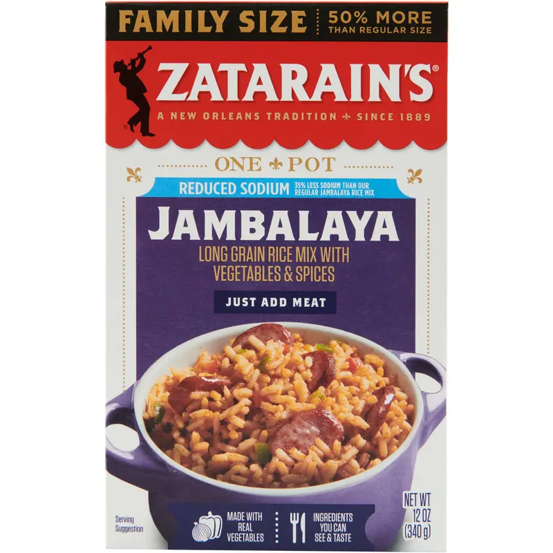 Zatarain's Reduced Sodium Jambalaya Rice Dinner Mix, 12 oz