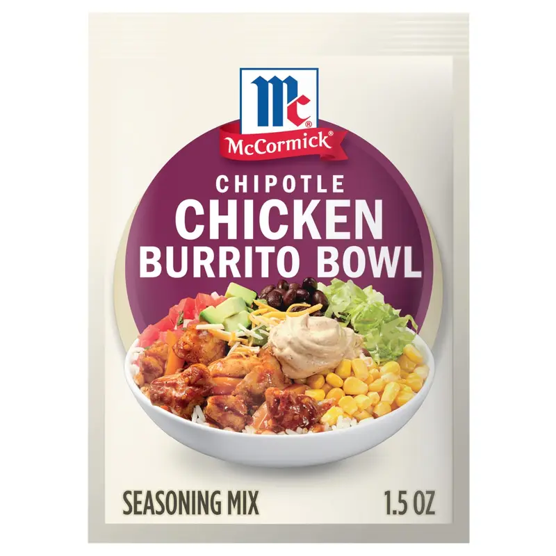 McCormick Chipotle Chicken Burrito Bowl Seasoning Mix, 1.5 oz (6-Pack)