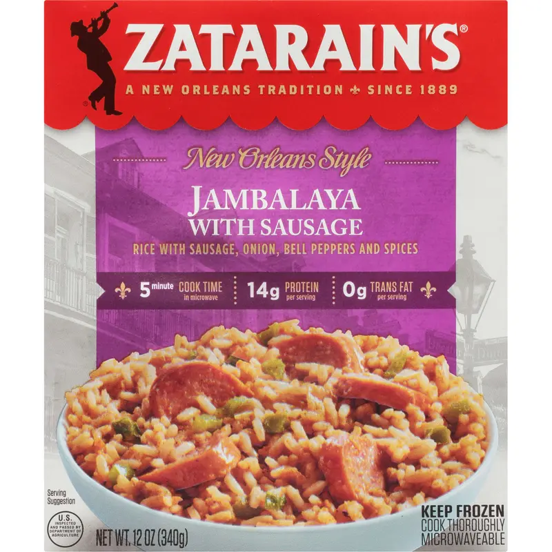 Zatarain's Frozen Jambalaya Flavored With Sausage, 12 oz