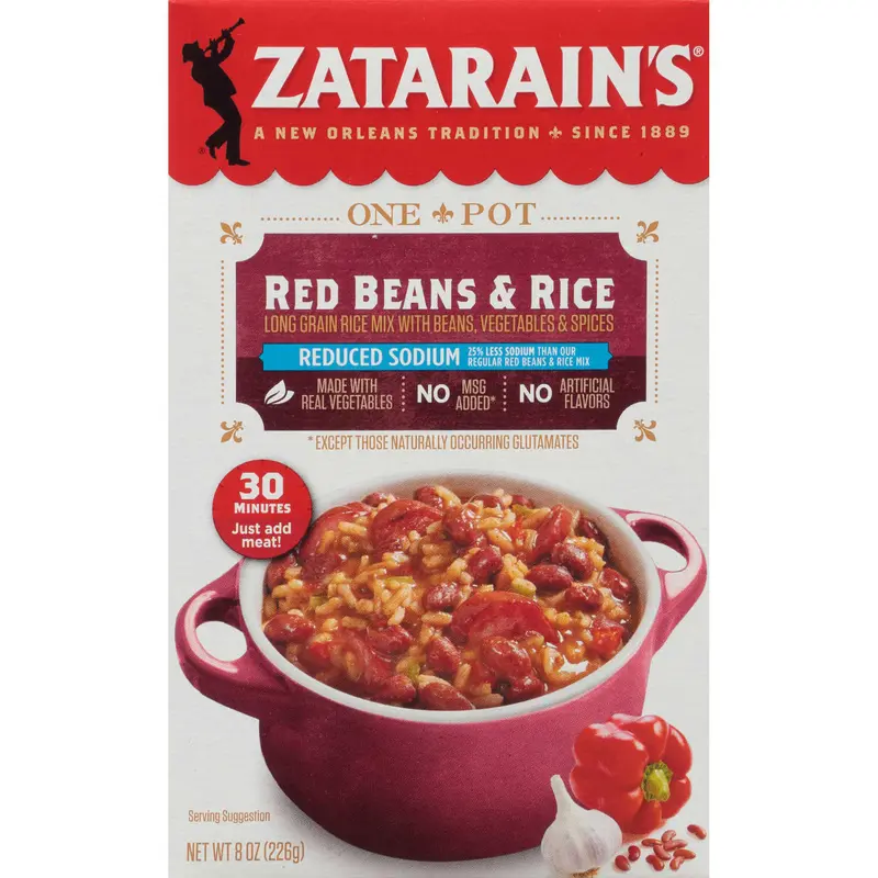 Zatarain's Reduced Sodium Red Beans & Rice Mix, 8 oz