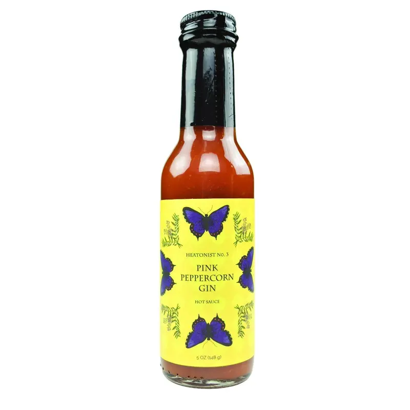 HEATONIST No. 3 Pink Peppercorn Gin Hot Sauce | Butterfly Bakery of Vermont