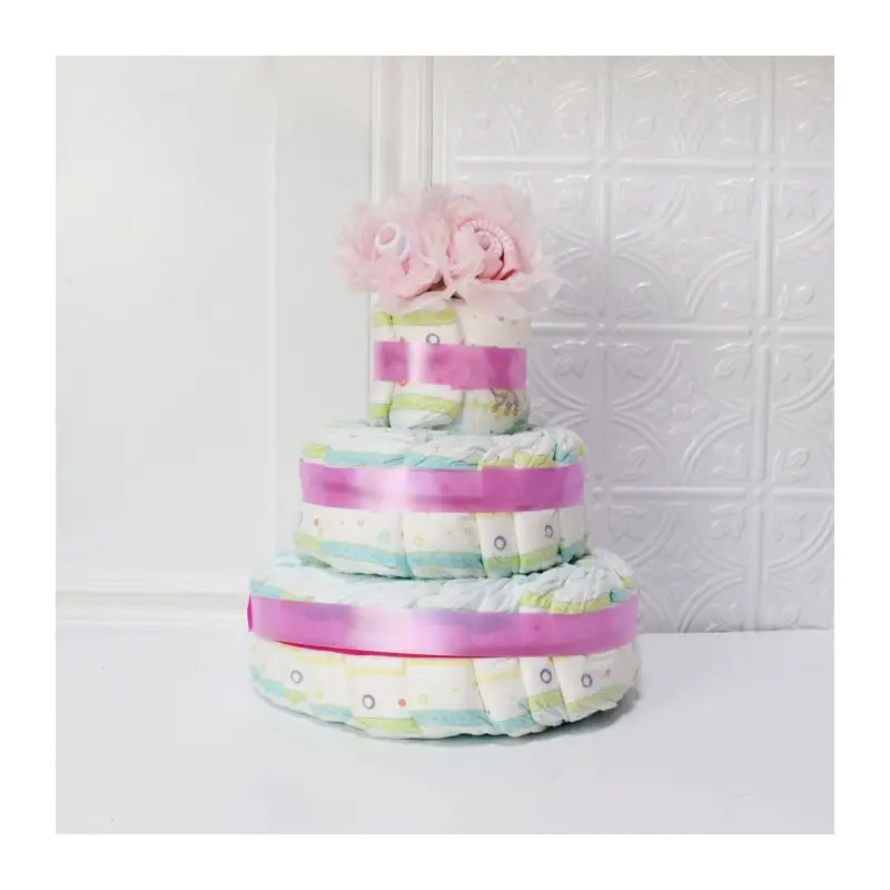 Baby Girl Diaper Cake Gift Set