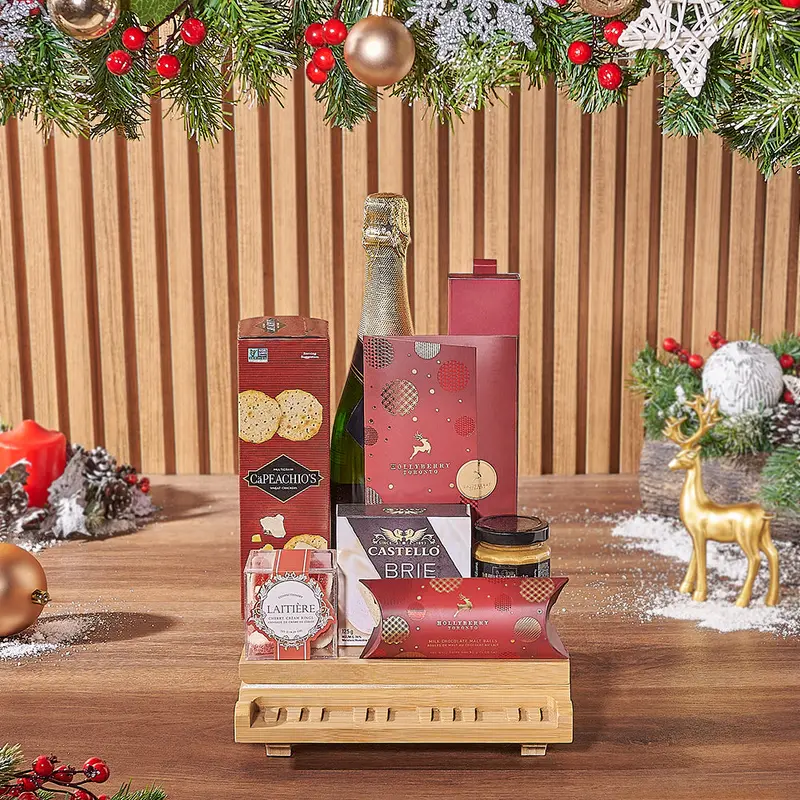 Yuletide Champagne & Snack Basket