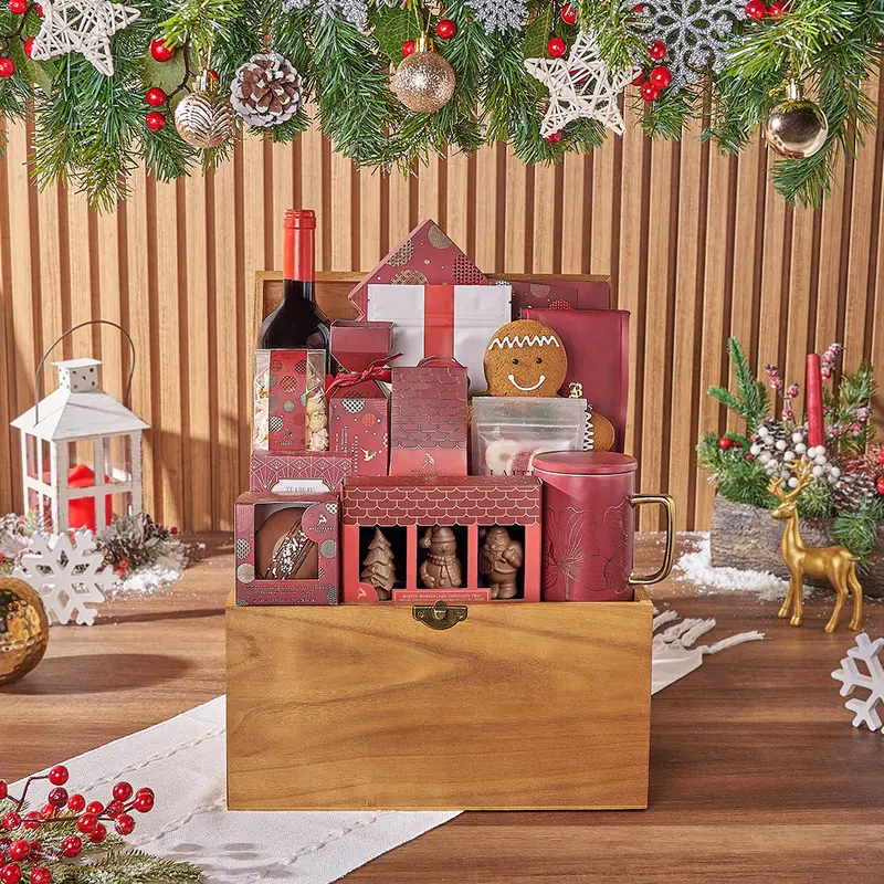 Cozy Holiday Wine Gift Basket