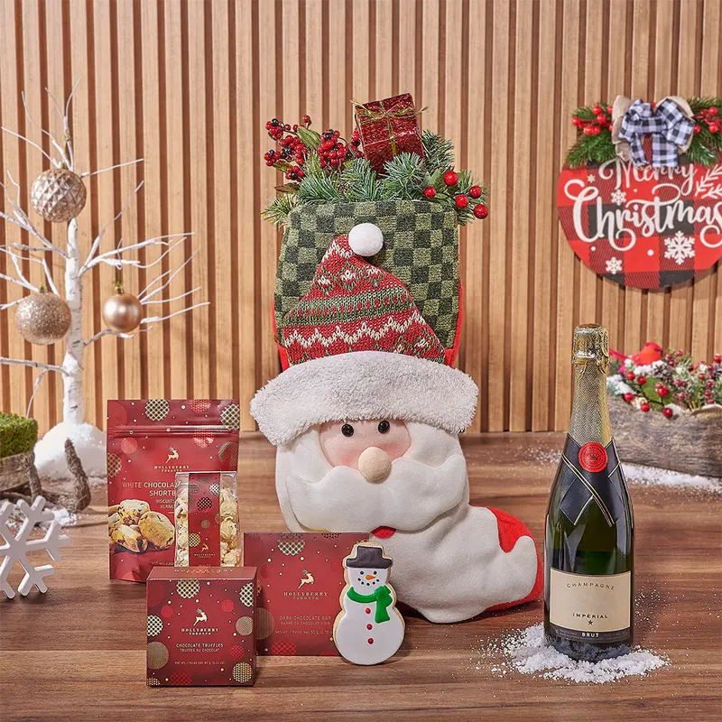 Holiday Champagne & Treat Stocking