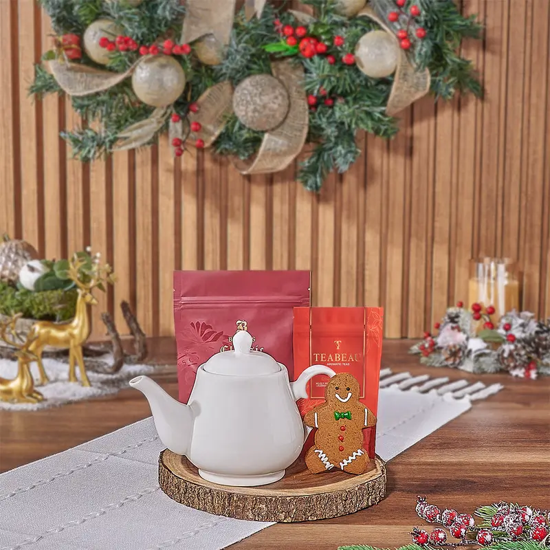 Holiday Tea & Cookies Gift Basket