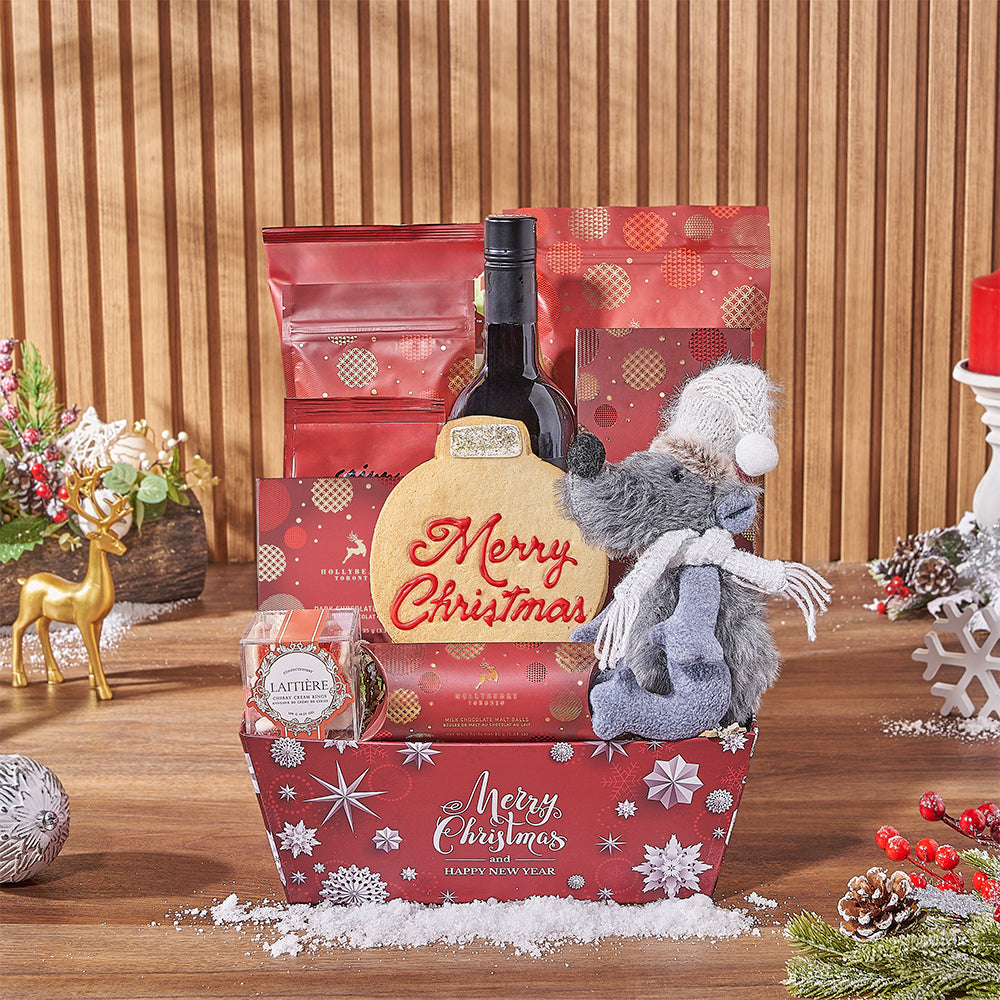 Holiday Treats & Wine Gift Basket