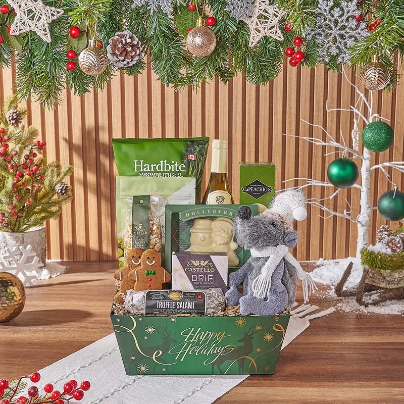 Holiday Wine & Charcuterie Gift Basket