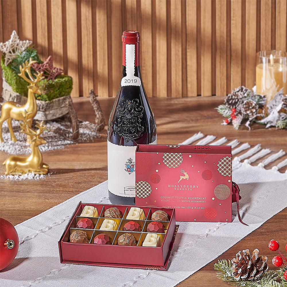 Holiday Wine & Chocolate Gift