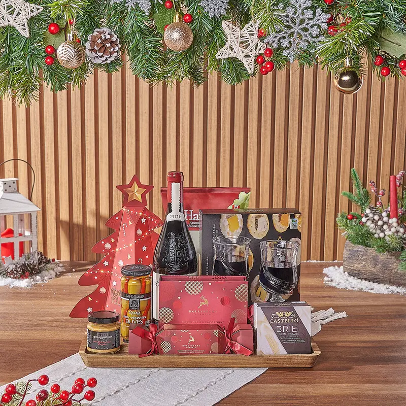 Holiday Wine & Treats Gift Basket