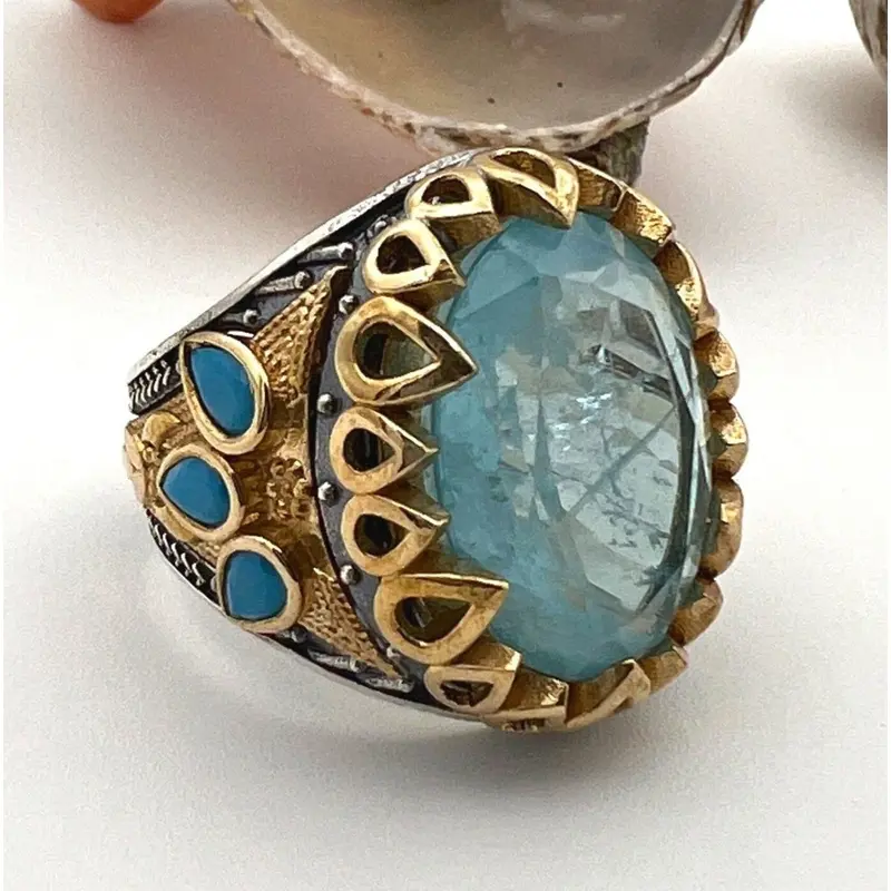 Men's Tourmaline Paraiba Stone Ring