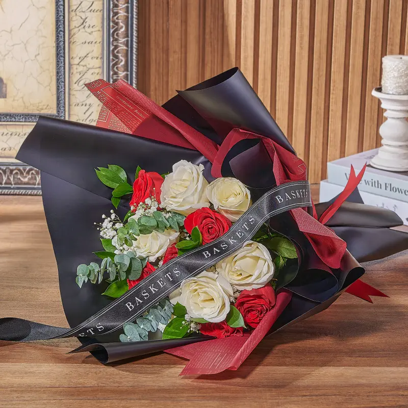 Red & White Rose Bouquet