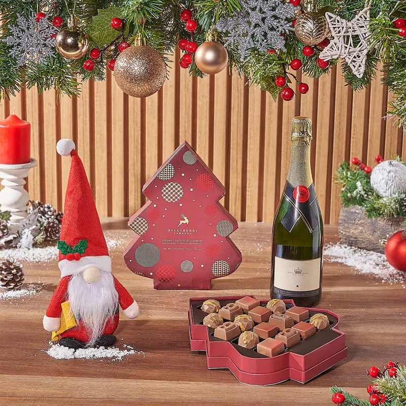 Santa & Gourmet Chocolates with Champagne Gift Set
