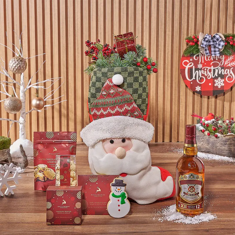 Santa Stocking & Liquor Gift Set