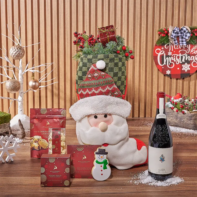 Sweet Stocking & Wine Gift Set