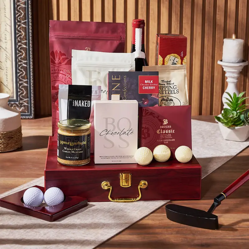 Executive Golf Wine & Snack Gift Set