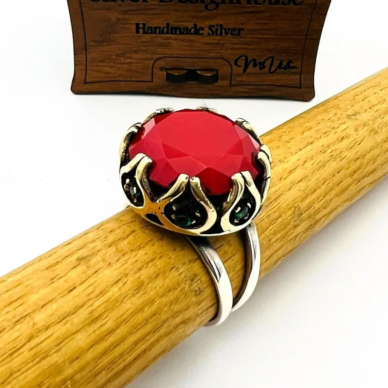 Oval Ruby Stone Women's Ring
