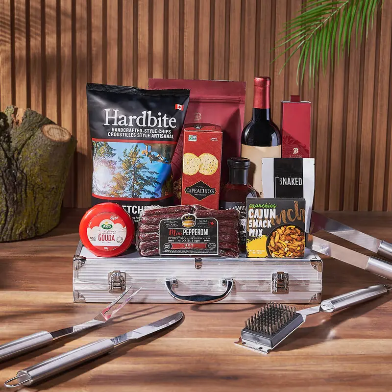 Smokin BBQ Grill Gift Set with Wine