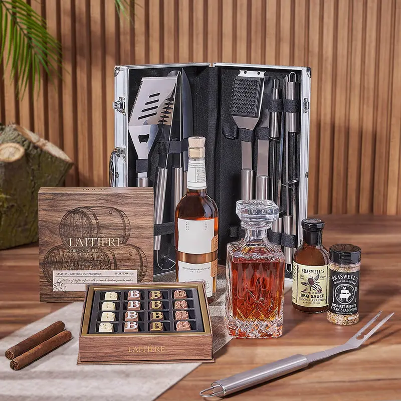 Smokin BBQ Grill Gift Set with Liquor