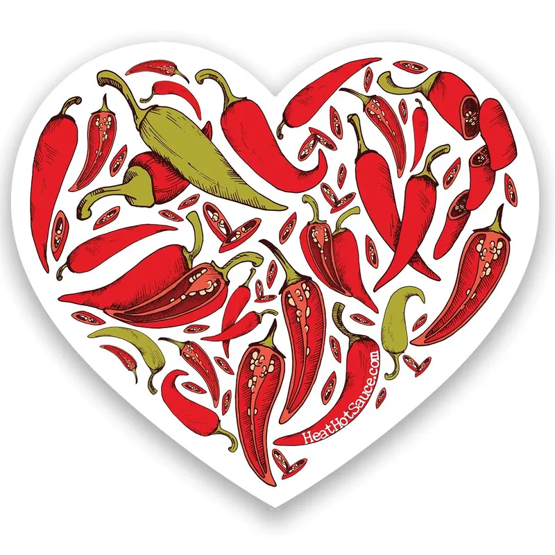 Chile Heart Die Cut Sticker