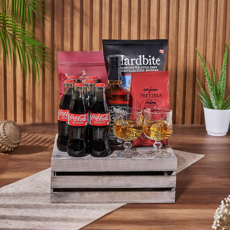 Coke & Snacks Liquor Gift Crate
