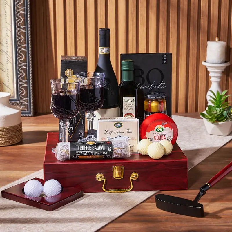 Deluxe Wine & Golfing Snack Set
