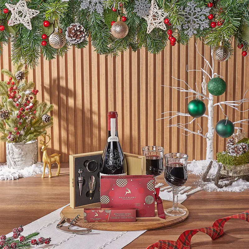 Deluxe Yuletide Wine Serving Gift