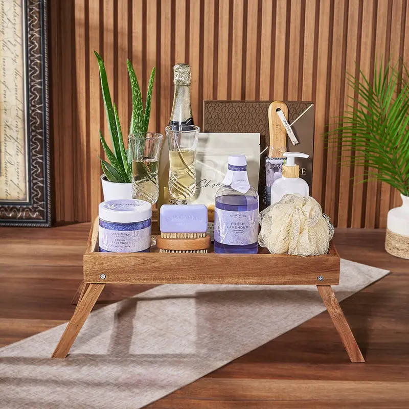 Bubbles & Bites Celebratory Spa Gift Basket