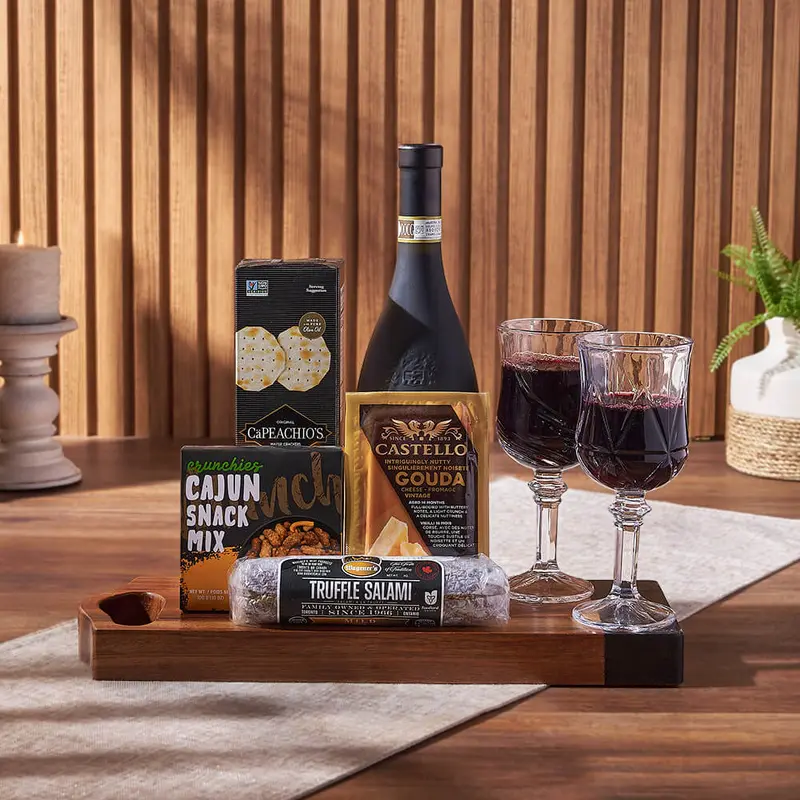 Charcuterie & Wine Gift Basket