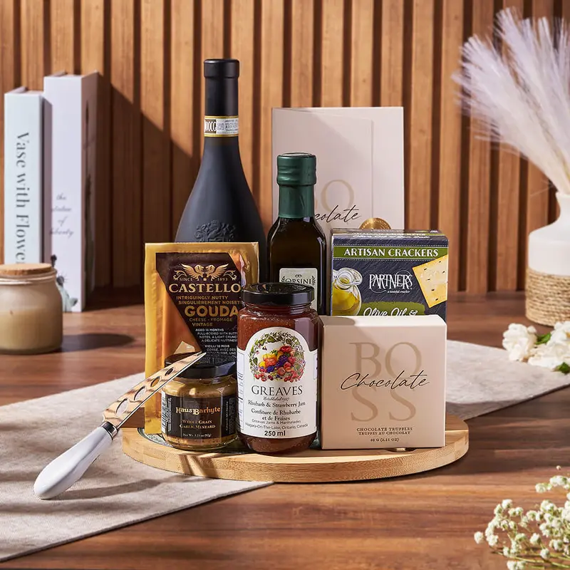 Cheese Board & Wine Gift Set