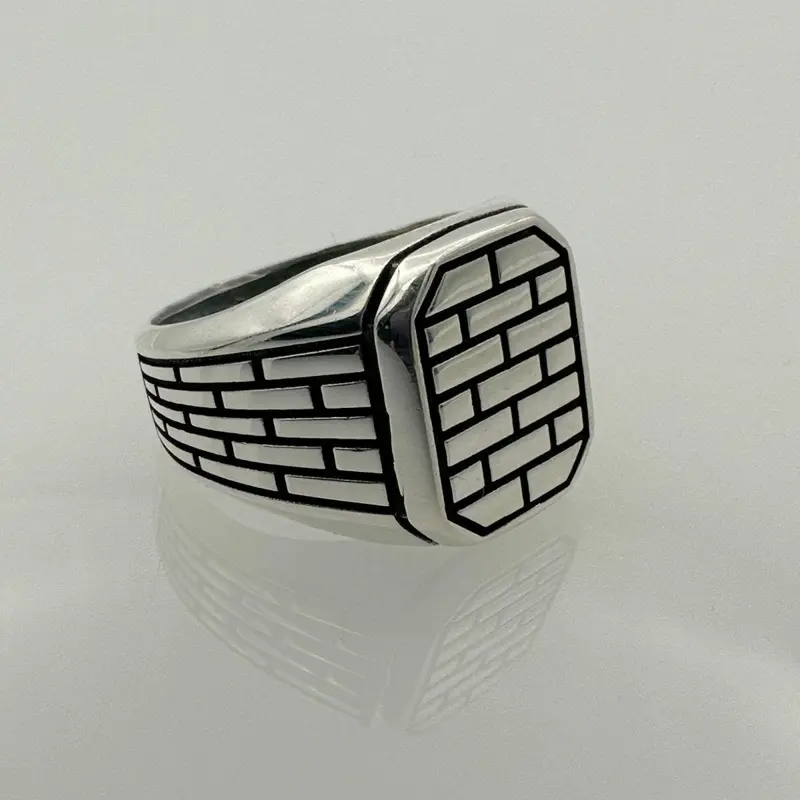 Handmade Turkish 925 Sterling Silver Men's Ring - Unique Stoneless Classic Gift with Box