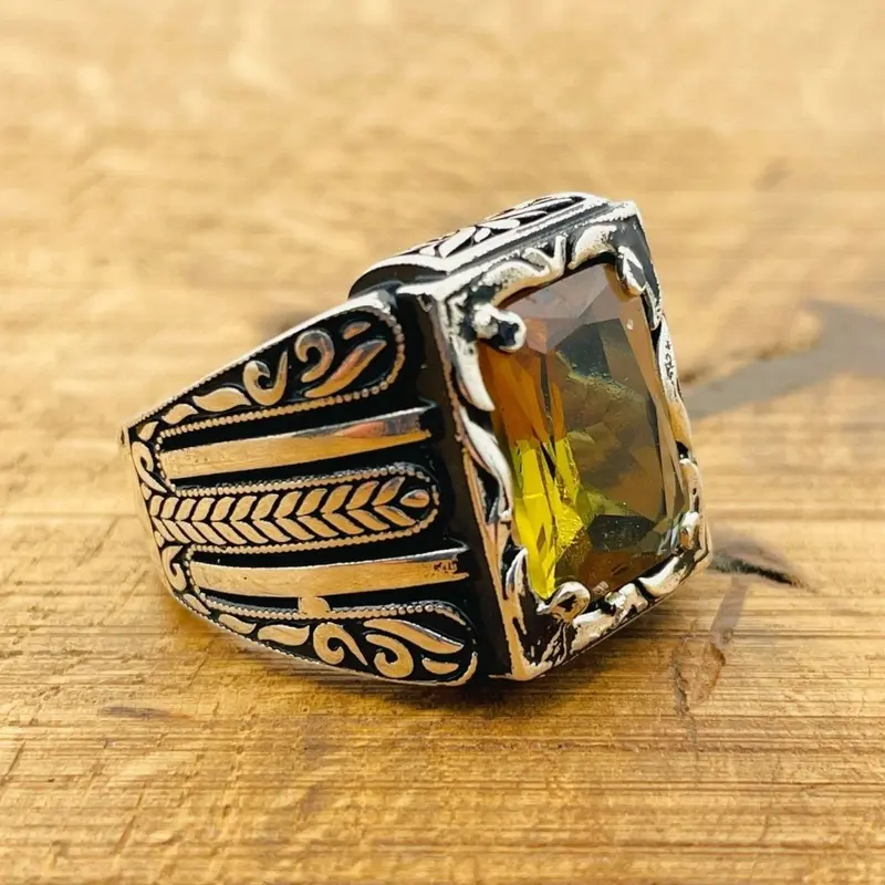 Men's Color-Changing Zultanite & 925 Sterling Silver Ottoman Style Ring - Handcrafted Luxury Jewelry Gift