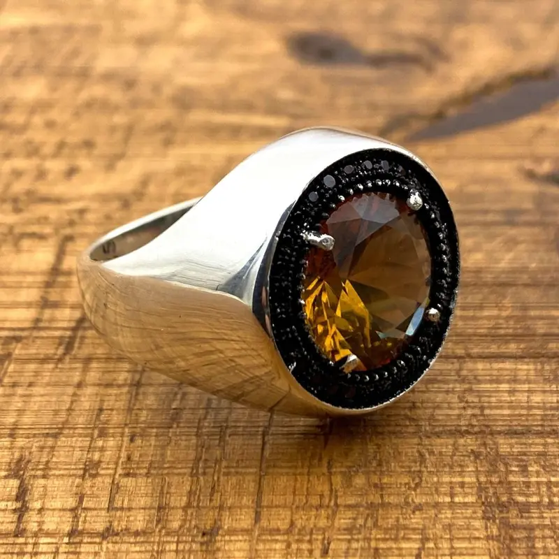 Men's Exquisite Handmade Sultanite (Zultanite) Silver Ring - 925 Sterling Silver Gift for Him