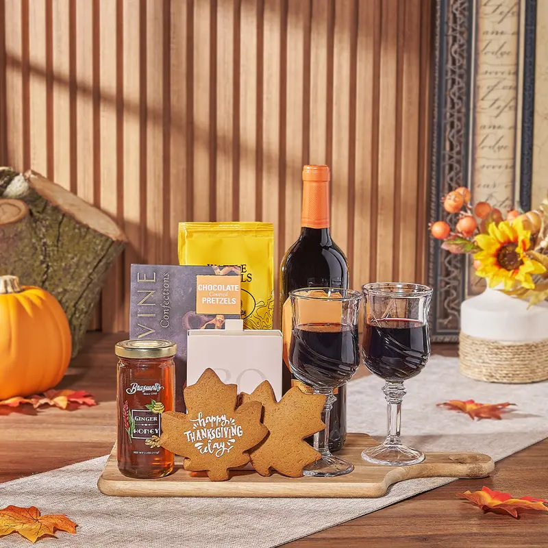 Thanksgiving Cookie & Wine Gift