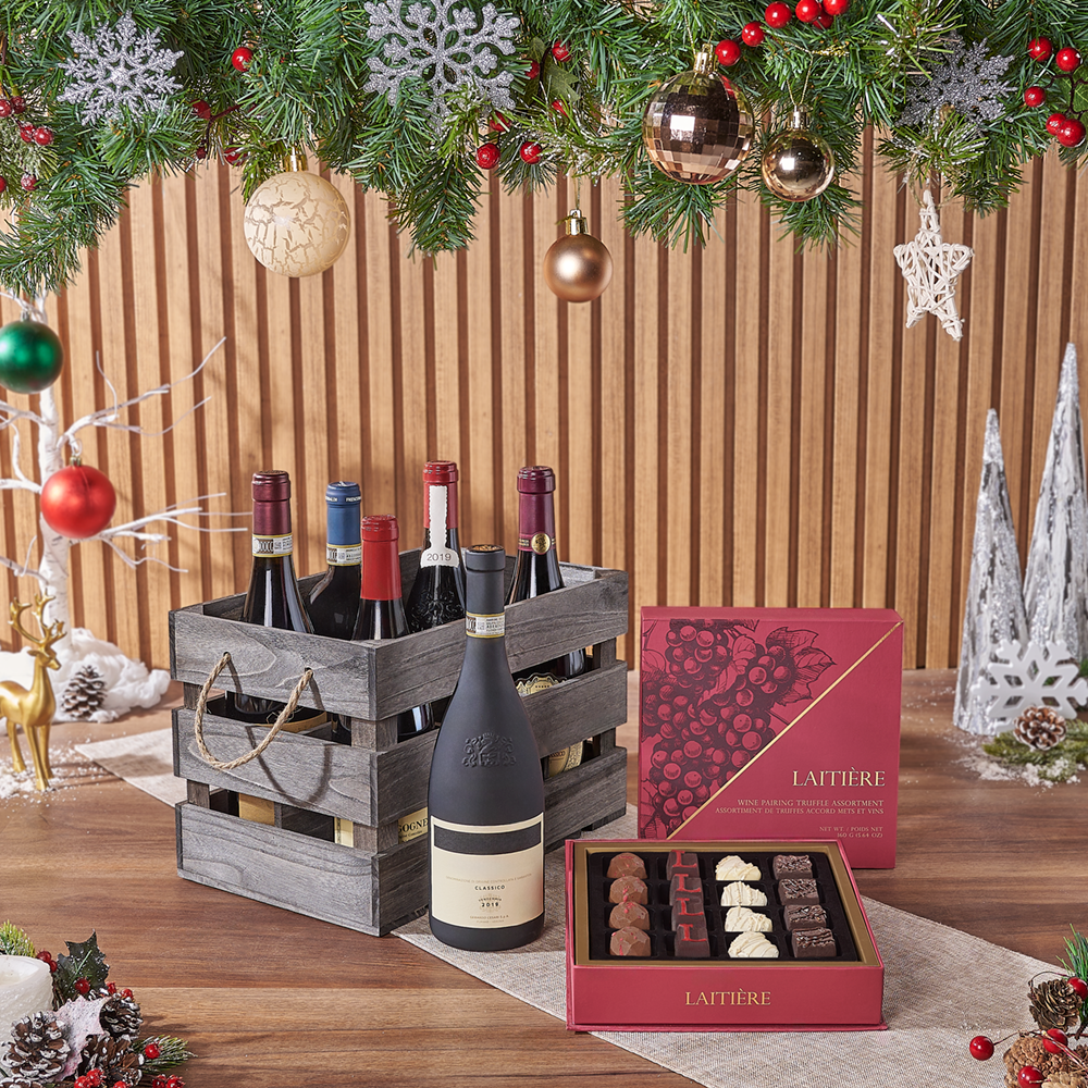 Festive Christmas Wine Gift Crate